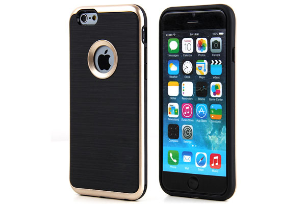 iPhone 6 two tone pc+tpu wiredrawing back case 