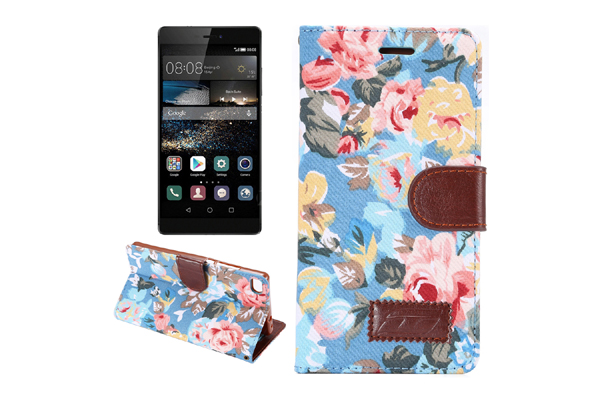 Flower leather cover case for Huawei P8