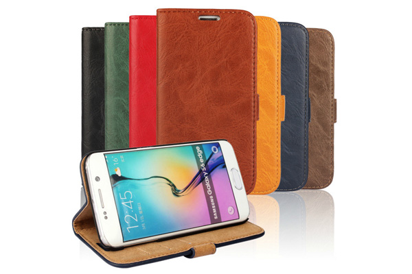 Samsung S6 edge stand leather wallet case