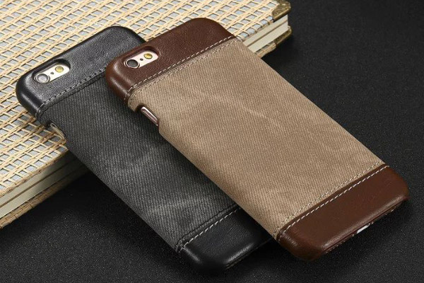 Two tone leather back case for iphone 6