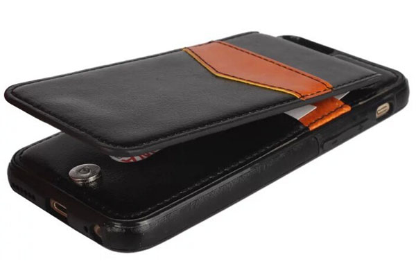 Double deck credit card leather case 
