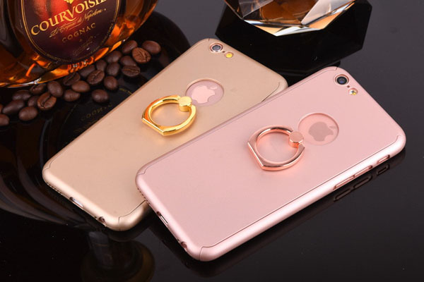 Full cover protective case with ring holder and tempered glass 