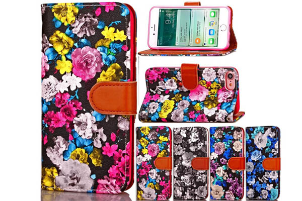 Apple iphone 7 flower leather cover 