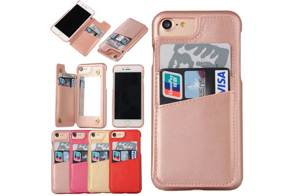 Fashion mirror and credit card leather back case 