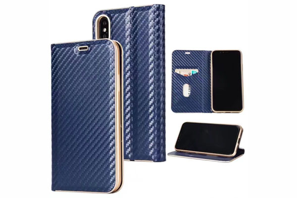Carbon fiber style magnet leather cover 