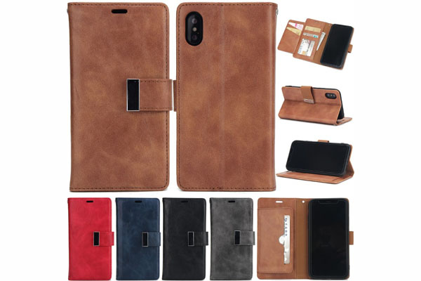 iPhone X flip wallet leather cover 