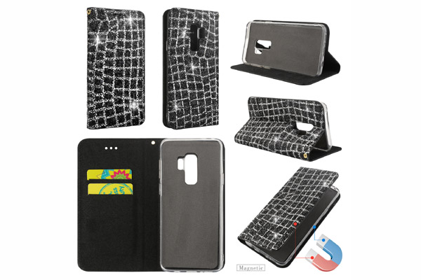 Samsung S9 bling bling leather cover