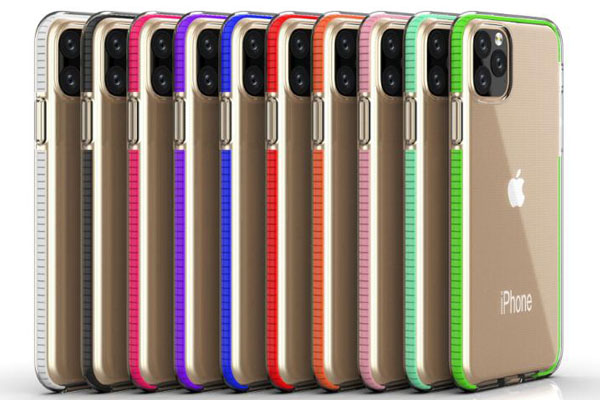 Colored Edge Transparent Back Case for New iPhone 5.8'' 6.1'' 6.5''  2019 